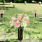 Artificial Flowers Bouquet – 2 Pack Faux Silk Roses, Carnations & Orchids, Mixed Floral Arrangement for Home, Office, Memorial, and Cemetery Decoration